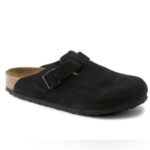 Birkenstock Boston suede soft footbed clogs